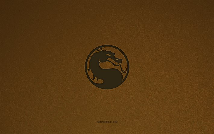 Mortal Kombat logo, 4k, games logos, Mortal Kombat emblem, brown stone texture, Mortal Kombat, games brands, Mortal Kombat sign, brown stone background