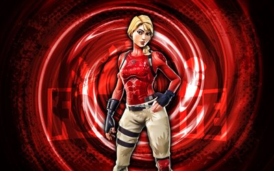 4k, laguna, fortnite, vermelho grunge espiral de fundo, fortnite laguna skin, laguna fortnite personagem, laguna fortnite, personagens de fortnite, grunge arte, laguna skin