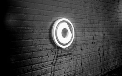 Nicky Romero neon logo, 4k, black brickwall, Nick Rotteveel, grunge art, creative, dutch DJs, logo on wire, Nicky Romero white logo, Nicky Romero logo, artwork, Nicky Romero