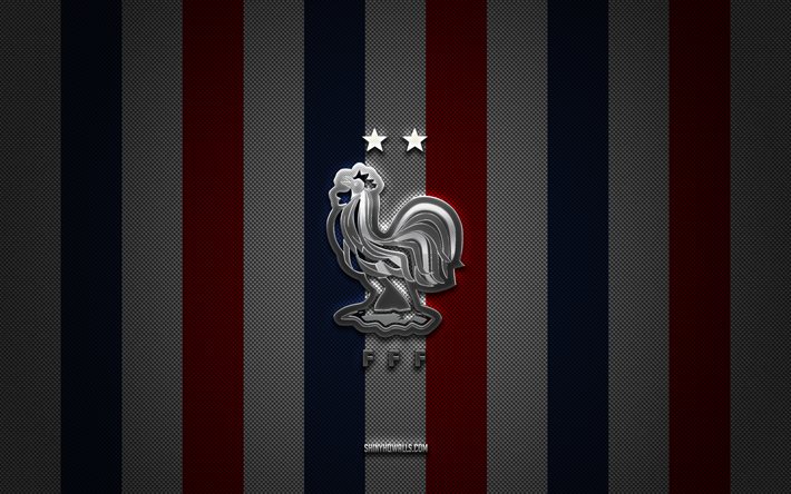 شعار منتخب فرنسا لكرة القدم, اليويفا, أوروبا, أحمر أزرق الكربون الخلفية, كرة القدم, منتخب فرنسا لكرة القدم, فرنسا