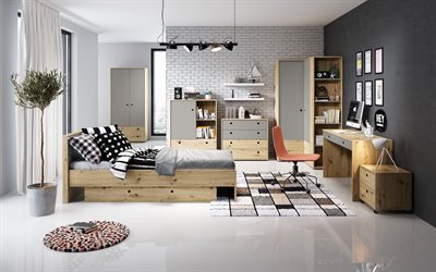 세련된 인테리어 디자인, 침실, 회색 인테리어 디자인, 회색 침실, 현대적인 인테리어 디자인, 십대 침실, 침실 아이디어