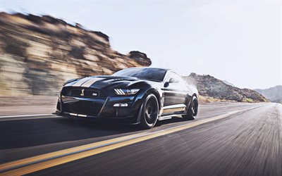 shelby gt500-h, 4k, autostrada, 2022 auto, supercar, tuning, motion blur, auto personalizzate, 2022 ford mustang, auto americane, ford