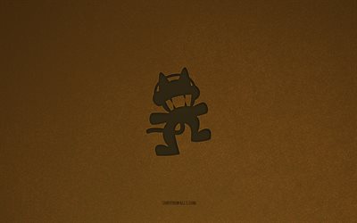 logo de monstercat, 4k, logos de musique, emblème de monstercat, texture de pierre brune, monstercat, marques de musique, signe de monstercat, fond de pierre brune