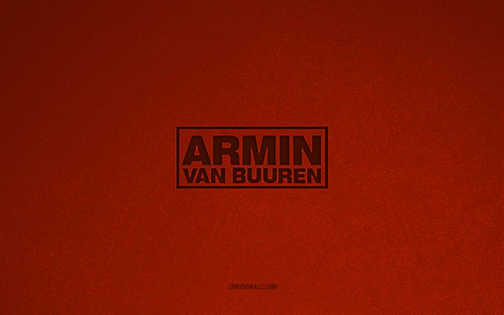 Armin van Buuren logo, 4k, music logos, Armin van Buuren emblem, orange stone texture, Armin van Buuren, music brands, Armin van Buurensign, orange stone background