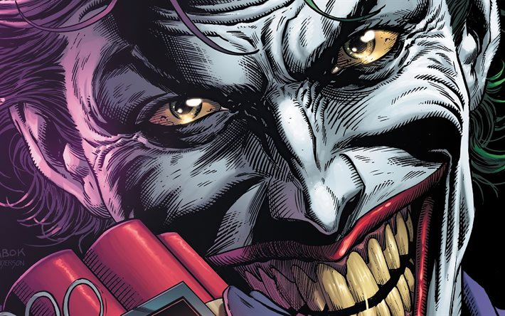 Laughing Joker, 4k, comics, supervillain, fan art, creative, Joker 4K, Cartoon Joker, artwork, Joker