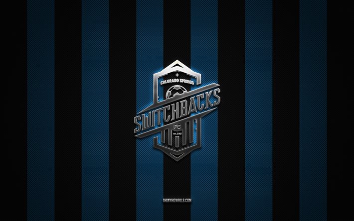 شعار نادي colorado springs switchbacks, نادي كرة القدم الأمريكي, usl, خلفية الكربون الأسود الأزرق, كولورادو سبرينغز switchbacks fc شعار, كرة القدم, كولورادو سبرينغز سويتشباك, الولايات المتحدة الأمريكية, دوري كرة القدم المتحدة