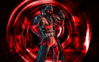 ravenpool, 4k, fond abstrait rouge, fortnite, rayons abstraits, ravenpool skin, fortnite ravenpool skin, personnages fortnite, ravenpool fortnite