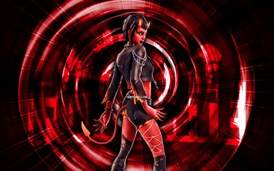 malicia, 4k, fondo abstracto rojo, fortnite, rayos abstractos, piel de malicia, skin malicia fortnite, personajes de fortnite, malicia fortnite