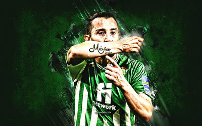 Andres Guardado, Real Betis, Mexican football player, midfielder, portrait, green stone background, La Liga, Spain, football