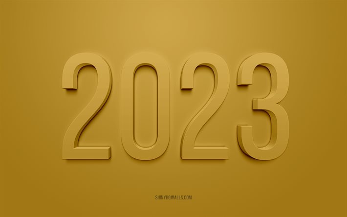 2023 sfondo dorato 3d, 4k, felice anno nuovo 2023, sfondo dorato, concetti del 2023, 2023 felice anno nuovo, sfondo 2023