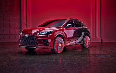 2022, Lexus RX, Ruby Red Rims, Harris Reed, 4k, front view, exterior, red Lexus RX, Lexus RX tuning, japanese cars, Lexus