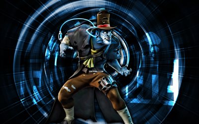 iyi doktor, 4k, mavi arka plan, fortnite, soyut ışınlar, iyi doktor cilt, fortnite iyi doktor görünümü, fortnite karakterleri, iyi doktor fortnite