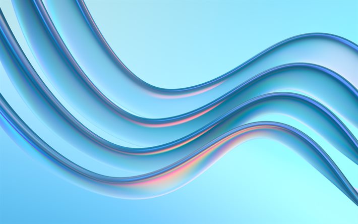 4k, 青い 3 d 波, アートワーク, 青い波状の背景, 波のテクスチャ, 波の背景, 3d 波, 青の抽象的な背景, 波模様