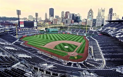 PNC Park, baseball stadium, baseball field, inside view, Pittsburgh Pirates stadium, Major League Baseball, baseball, Pittsburgh, Pennsylvania, USA, Pittsburgh Pirates