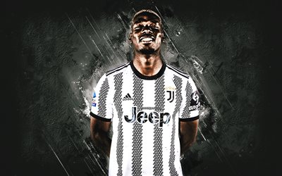 Paul Pogba, Juventus FC, French football player, white background, Serie A, Italy, football, Pogba Juve