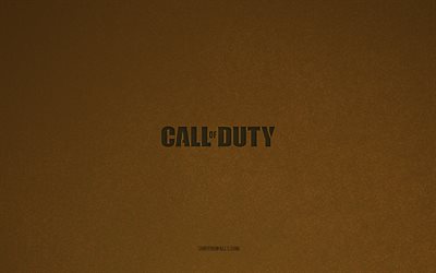 Call of Duty logo, 4k, games logos, Call of Duty emblem, brown stone texture, Call of Duty, games brands, Call of Duty sign, brown stone background