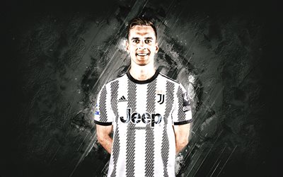 Arkadiusz Milik, Juventus FC, portrait, white stone background, Serie A, Italy, football, Milik Juve