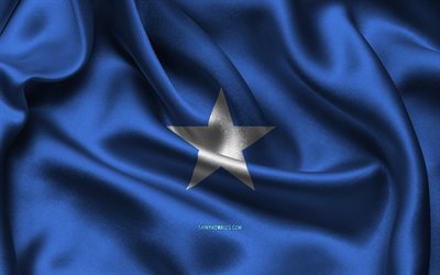 somali bayrağı, 4k, afrika ülkeleri, saten bayraklar, somali günü, dalgalı saten bayraklar, somali ulusal sembolleri, afrika, somali
