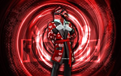 4k, منفطر القلب, فورتنايت, الجرونج الأحمر، دوامة، الخلفية, fortnite هارت بريكر سكين, شخصية heartbreaker fortnite, هارت بريكر فورتنايت, شخصيات fortnite, فن الجرونج, بشرة محطم القلب