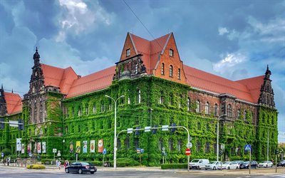 museu nacional, cidades polonesas, edifícios antigos, prédio coberto de vegetação, wroclaw, polônia, europa, museus, paisagem urbana de wroclaw