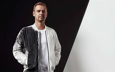 Armin van Buuren, 4k, dutch music dj, photoshoot, black and white suit, popular djs, EDM, electro house
