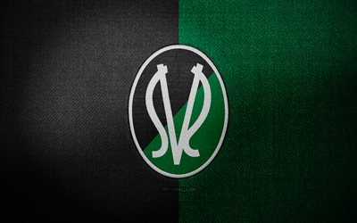 stemma sv ried, 4k, sfondo in tessuto verde nero, bundesliga austriaca, logo sv ried, logo sportivo, squadra di calcio austriaca, sv ried, calcio, ried fc