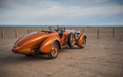 1924 Hispano-Suiza H6C Tulipwood Torpedo, exterior, rear view, retro cars, vintage cars, wooden cars, Hispano-Suiza H6C, Nieuport, Spanish cars, Hispano-Suiza