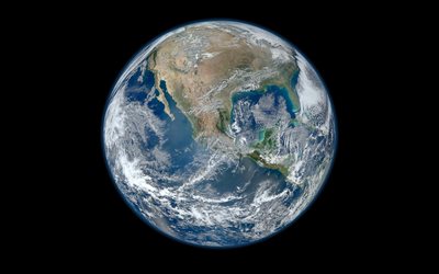 4k, North America from space, galaxy, sci-fi, universe, Pacific Ocean from space, NASA, planets, Earth from space, Earth, North America, Pacific Ocean
