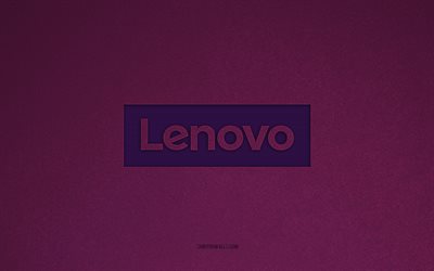شعار lenovo, 4k, شعارات الشركات المصنعة, نسيج الحجر الأرجواني, لينوفو, ماركات التكنولوجيا, علامة lenovo, الأرجواني الحجر الخلفية