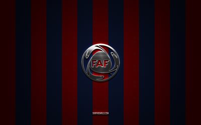 logo der andorra-fußballnationalmannschaft, uefa, europa, rot-blauer kohlenstoffhintergrund, emblem der andorra-fußballnationalmannschaft, fußball, andorra-fußballnationalmannschaft, andorra