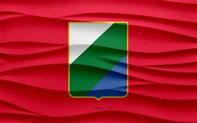 4k, Flag of Abruzzo, 3d waves plaster background, Abruzzo flag, 3d waves texture, Italian national symbols, Day of Abruzzo, regions of Italy, 3d Abruzzo flag, Abruzzo, Italy
