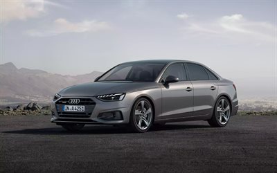 2022, Audi A4, front view, exterior, gray sedan, gray Audi A4, German cars, Audi
