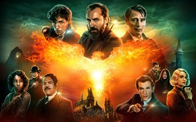 fantastik canavarlar dumbledore un sırları, 4k, poster, 2022 filmleri, fantastik canavarlar 3, yaratıcı