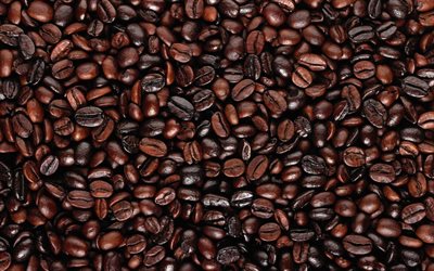 kaffeebohnenbeschaffenheit, hintergrund mit kaffeebohnen, kaffeekonzepte, kaffeehintergrund, kaffeebohnen, geröstete kaffeebohnen
