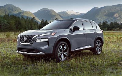2023, Nissan Rogue, 4k, front view, exterior, crossover, gray Nissan Rogue, US spec, new Rogue 2023, japanese cars, Nissan