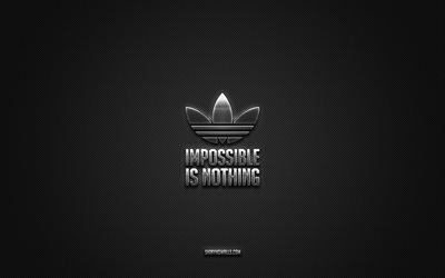 Impossible is Nothing, motivation quotes, Adidas, inspiration, black carbon texture, Adidas quotes, popular quotes