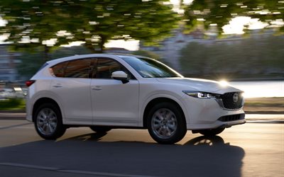 2022, Mazda CX-5, 4k, front view, exterior, white crossover, white Mazda CX-5, Japanese cars, new CX-5 2022, Mazda