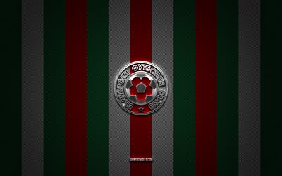 logo della squadra nazionale di calcio della bulgaria, uefa, europa, sfondo rosso bianco verde carbonio, emblema della squadra nazionale di calcio della bulgaria, calcio, squadra nazionale di calcio della bulgaria, bulgaria