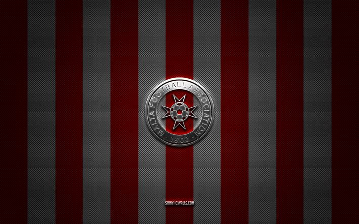شعار منتخب مالطا لكرة القدم, اليويفا, أوروبا, أحمر أبيض الكربون الخلفية, كرة القدم, منتخب مالطا لكرة القدم, مالطا
