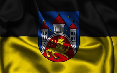 Gottingen flag, 4K, German cities, satin flags, Day of Gottingen, flag of Gottingen, wavy satin flags, cities of Germany, Gottingen, Germany