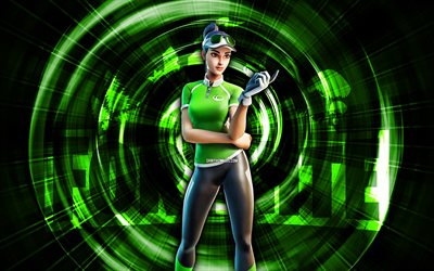 par patroller, 4k, fondo abstracto verde, fortnite, rayos abstractos, par patroller skin, fortnite par patroller skin, personajes de fortnite, par patroller fortnite