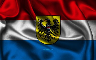bandera de heilbronn, 4k, ciudades alemanas, banderas satinadas, día de heilbronn, banderas satinadas onduladas, ciudades de alemania, heilbronn, alemania