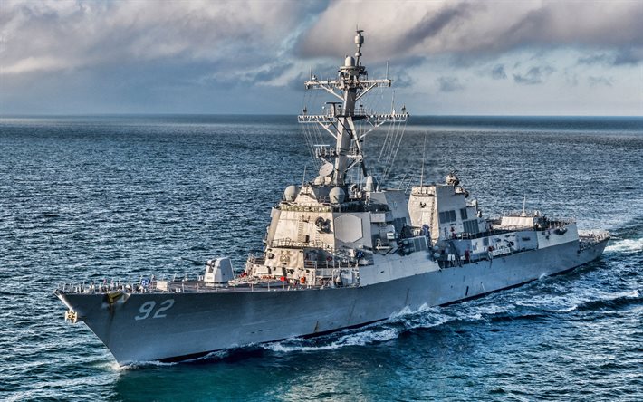 USS Momsen, DDG-92, United States Navy, American destroyer, Arleigh Burke-class, American warships, DDG-92 at sea, US Navy