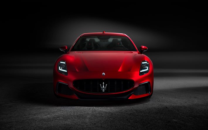 2023, Maserati GranTurismo, front view, exterior, red coupe, electric coupe, electric cars, electric Maserati GranTurismo, red Maserati GranTurismo, italian sports cars, Maserati