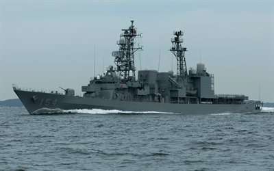 JS Amagiri, DD-154, Japanese destroyer, Japan Maritime Self-Defense Force, Asagiri-class, DD-154 at sea, Amagiri, Japanese warships