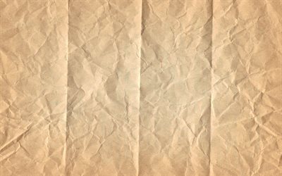 brown crumpled paper, 4k, old paper, grunge backgrounds, crumpled paper textures, brown paper backgrounds, old paper textures