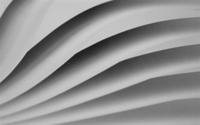 texture de plâtre de vague 3d blanc, 4k, texture de carreaux de plâtre de vagues, texture de vague blanche, texture de plâtre, fond de vagues, fond de plâtre blanc