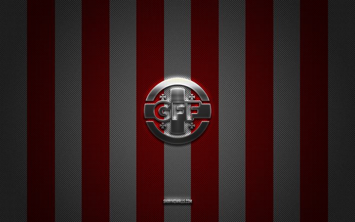 logo de l équipe nationale de football de géorgie, uefa, europe, fond de carbone blanc rouge, emblème de l équipe nationale de football de géorgie, football, équipe nationale de football de géorgie, géorgie