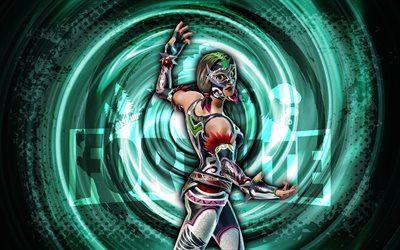 4k, Dynamo, Fortnite, blue grunge spiral background, Fortnite Dynamo Skin, Dynamo Fortnite character, Dynamo Fortnite, Fortnite characters, grunge art, Dynamo Skin