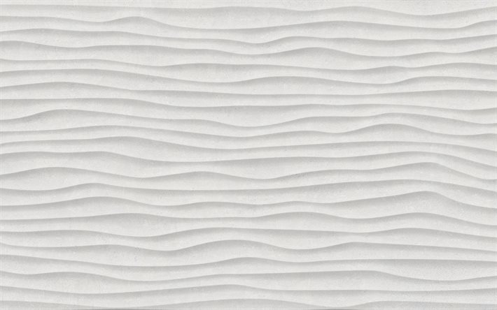 texture de vagues de plâtre 3d, texture de plâtre blanc, fond de vagues 3d, texture de vagues blanches, texture de pierre, texture de carreaux de vagues, fond de vagues, fond de plâtre blanc